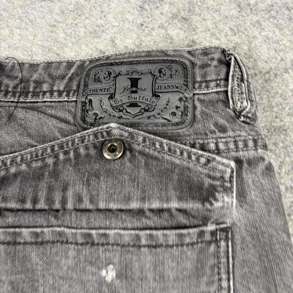 Buffalo David Bitton Daran Jeans Mens 30x32 Slim Straight Grey Faded Distressed - Picture 11 of 16